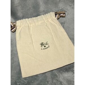Il Bisonte Dust Bag Canvas Drawstring Storage Pouch Beige 7.5 x 6 Italy